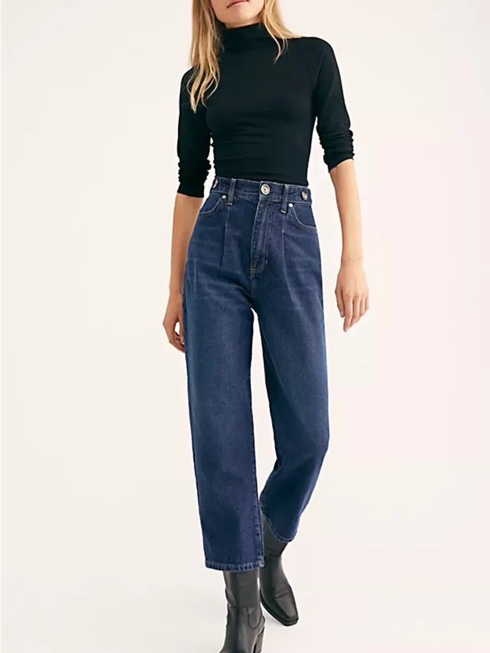 Free People We The Free Pleated Straight-Leg Jeans